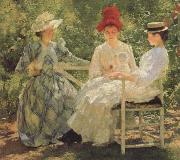 Edmund Charles Tarbell Three Sisters-A Study in june Sunlight France oil painting artist
